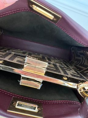 Fendi Peekaboo Mini Bag In Burgundy