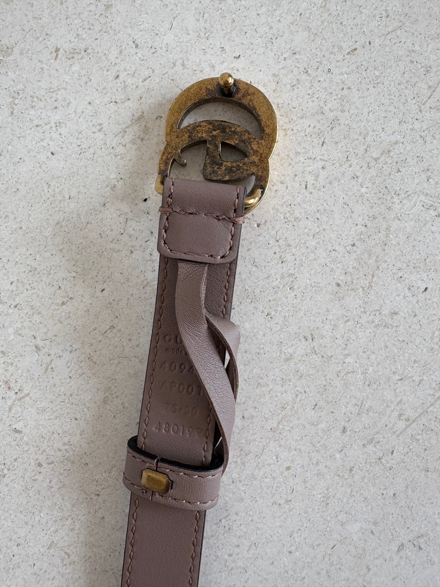 Gucci GG Marmont Thin Belt Taupe, 75 / 30