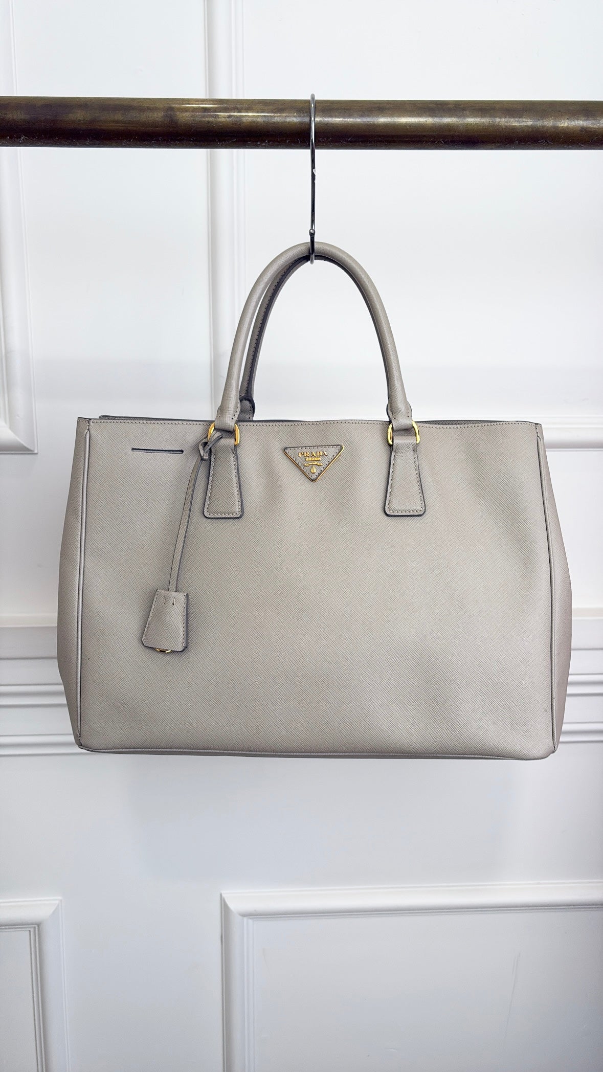 Prada Stone Saffiano Leather Tote