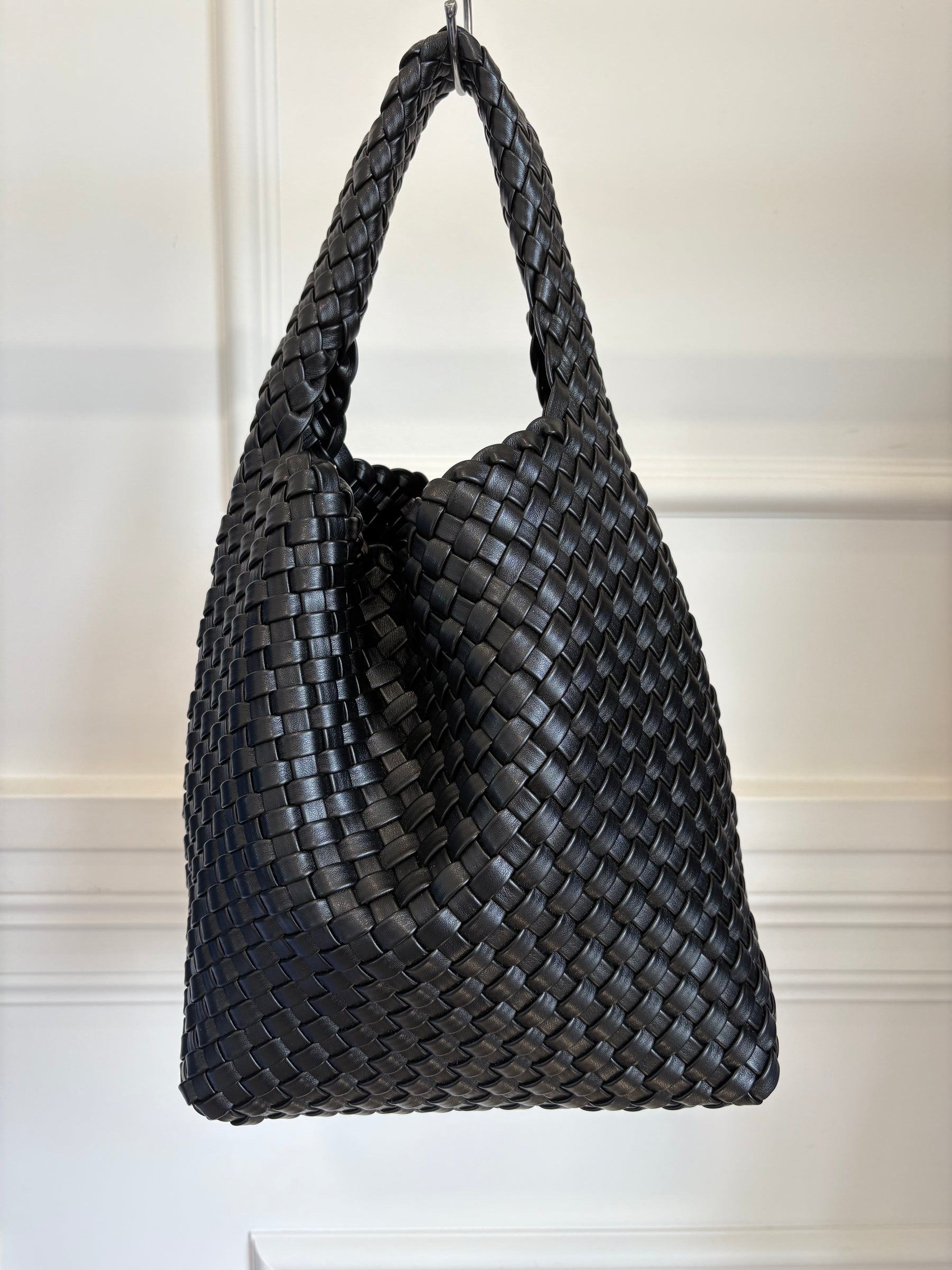 Rylan Black Woven Shoulder Bag