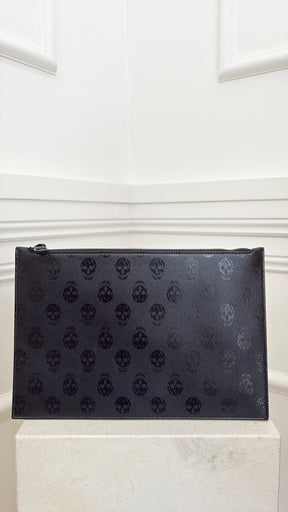 Alexander McQueen Black Leather Skull Pouch