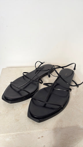 The Row Black Strappy Sandals, 39
