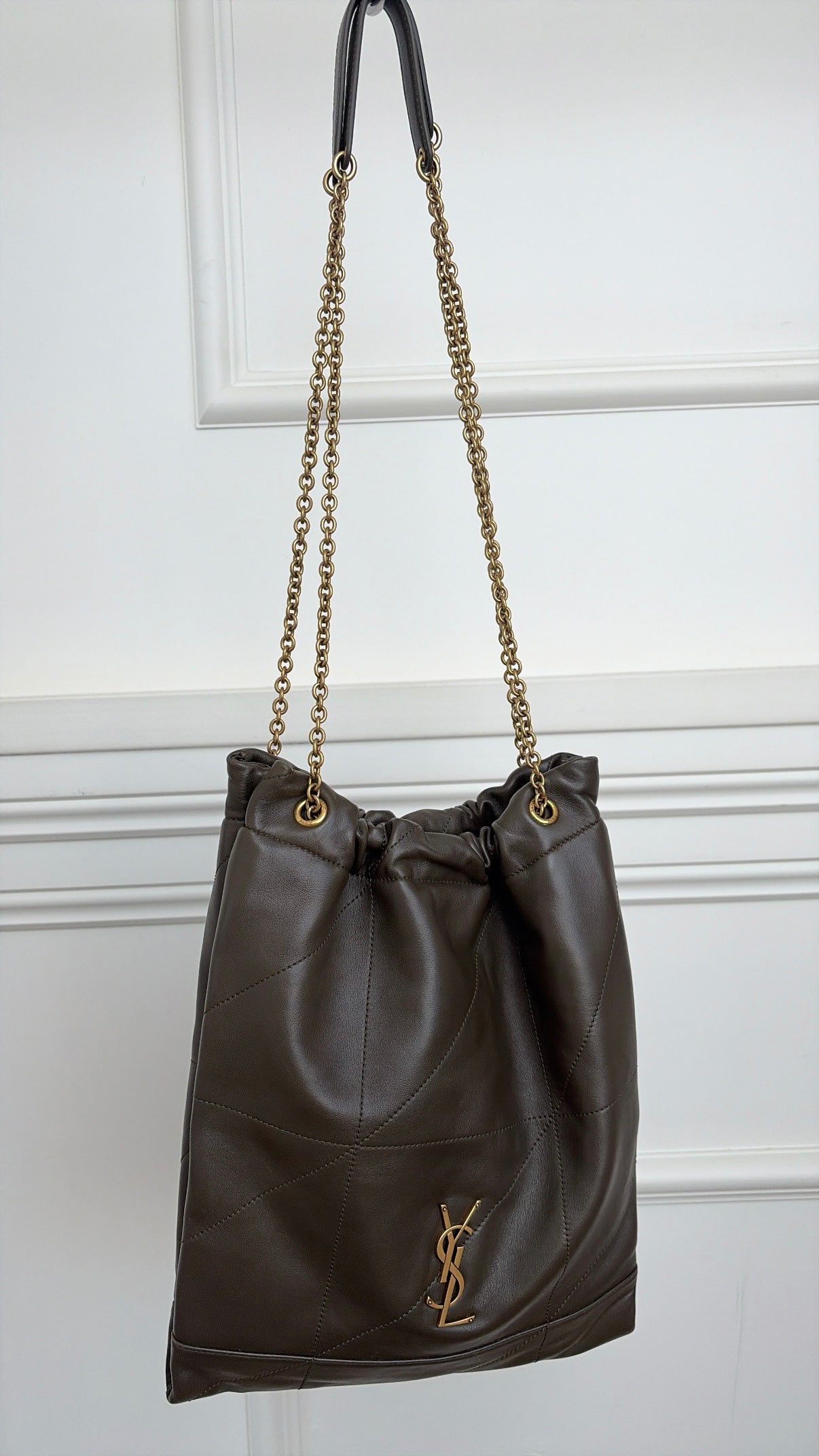 Saint Laurent Khaki Leather Jamie Shoulder Bag
