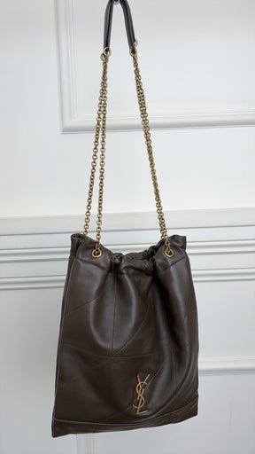 Saint Laurent Khaki Leather Jamie Shoulder Bag