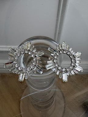 Amina Muaddi Silver Crystal Begum Mini Earrings