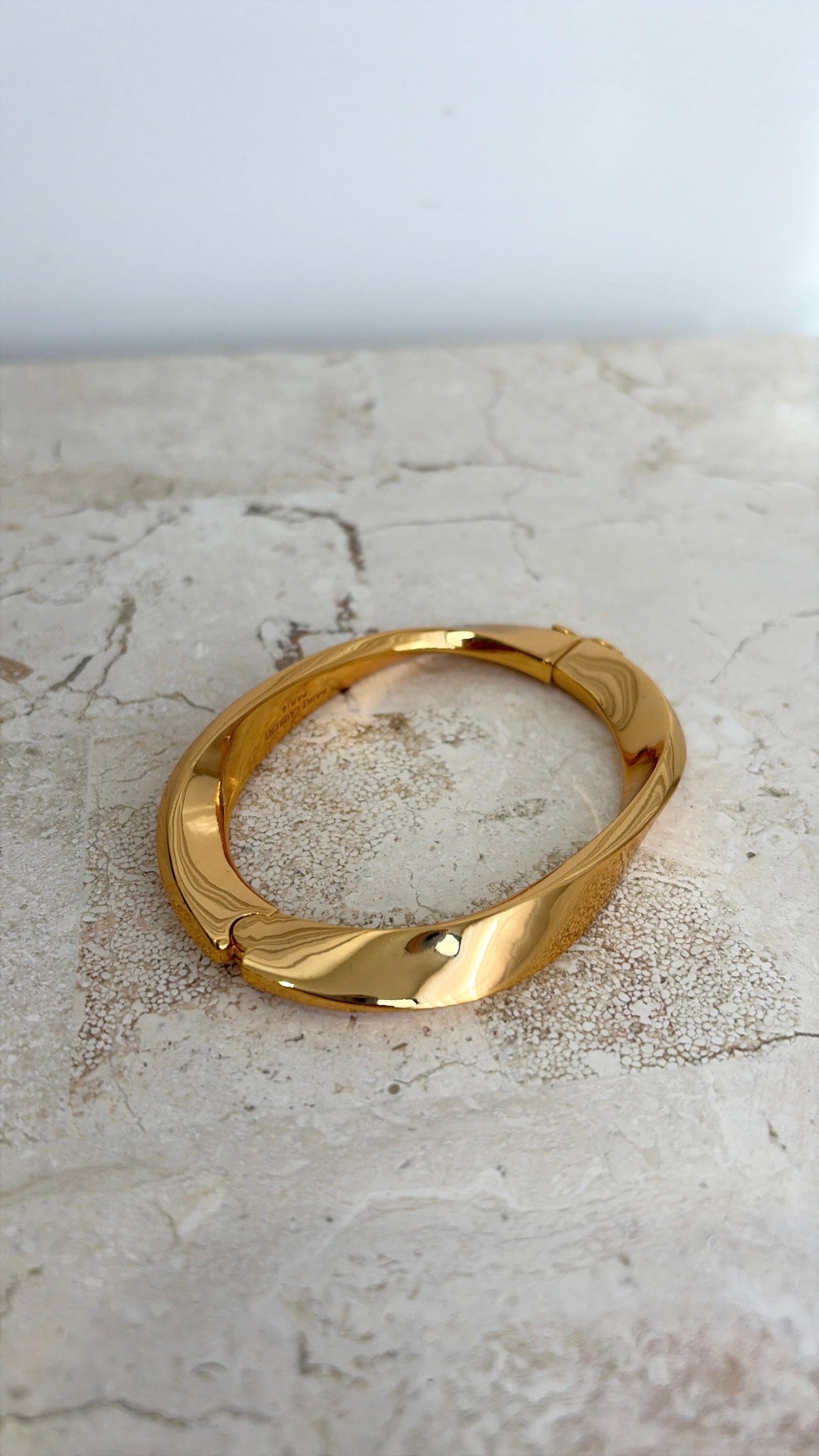 Saint Laurent Gold Tone Twist Bangle