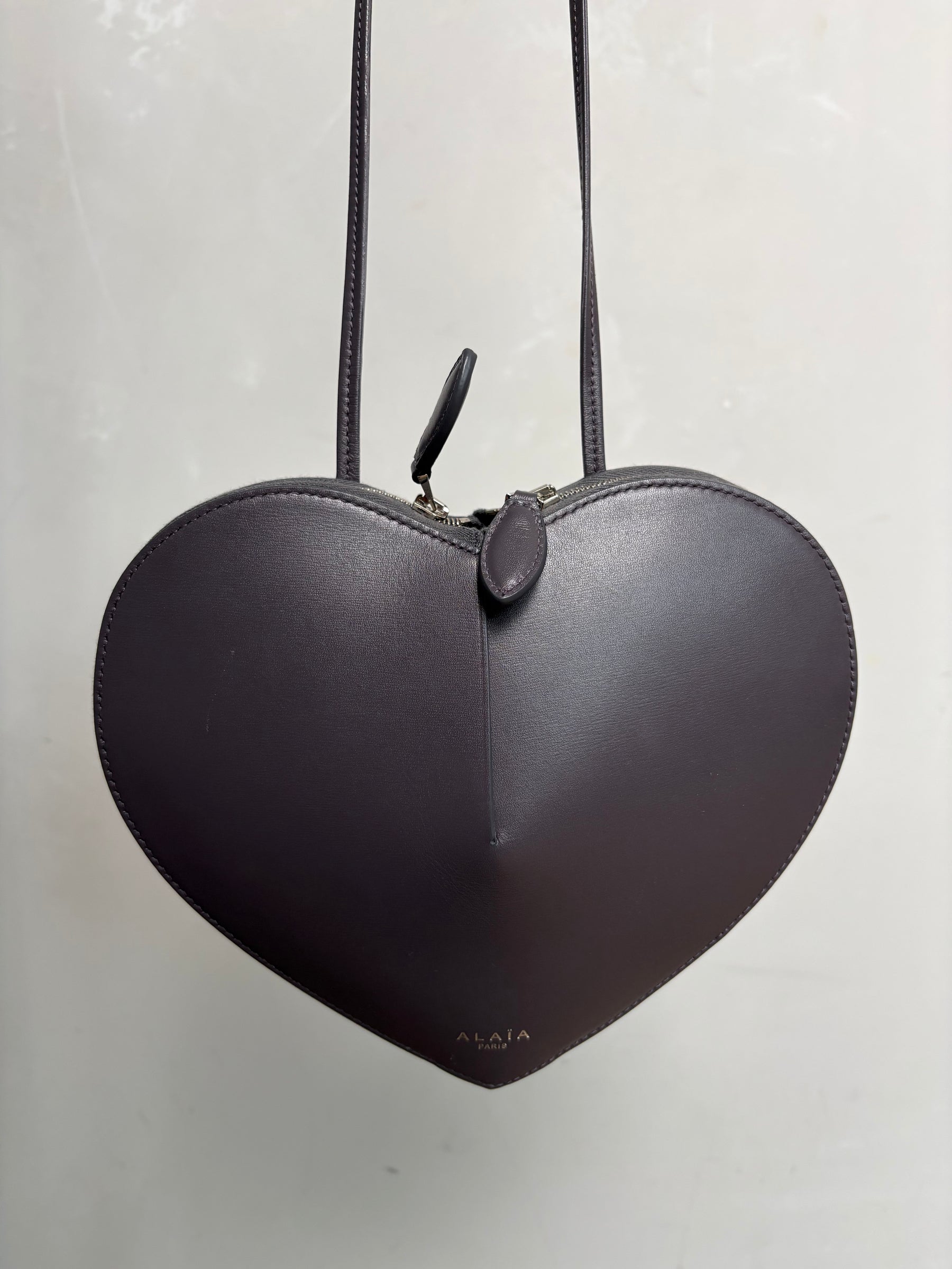 Alaïa Charcoal Leather Le Coeur Heart Bag