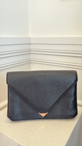 Alexander Wang Black Grained Leather Clutch