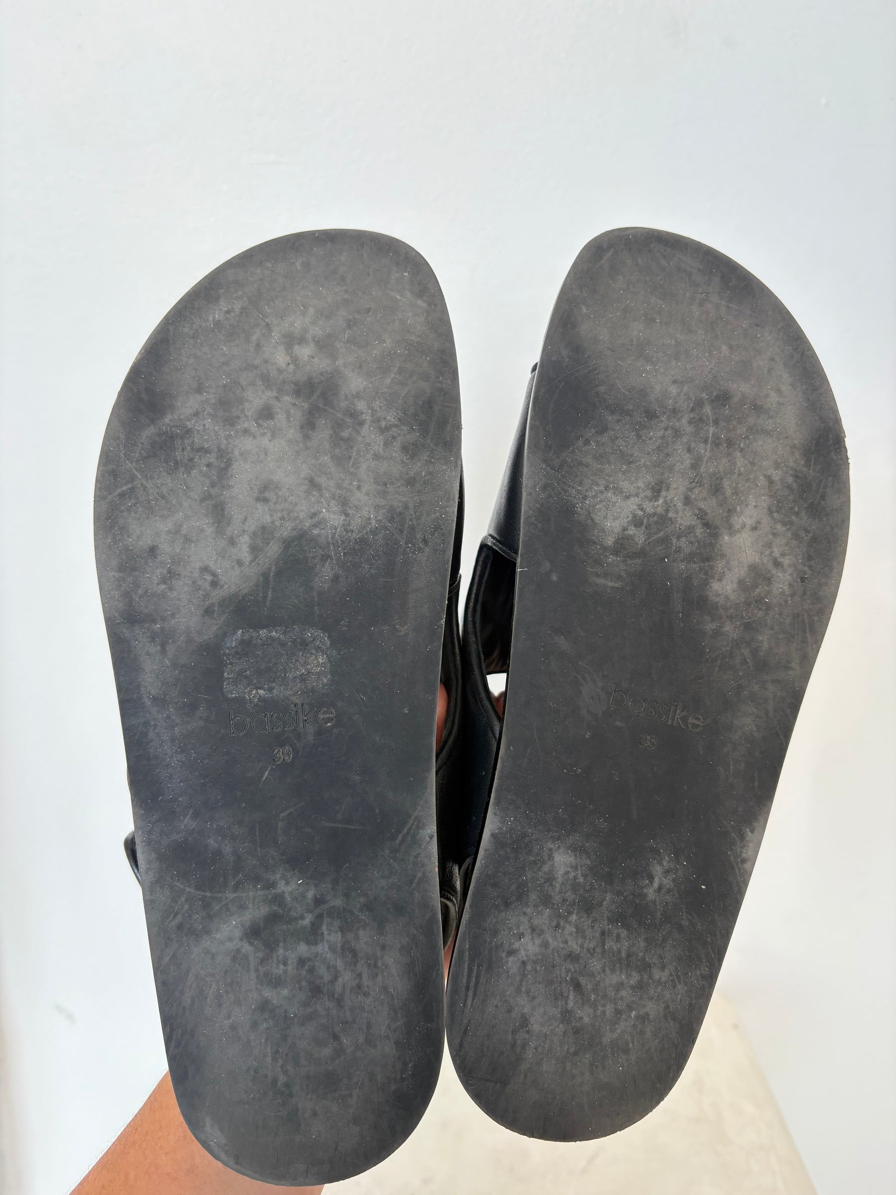 bassike Wide Strap Padded Sandal Black, 39