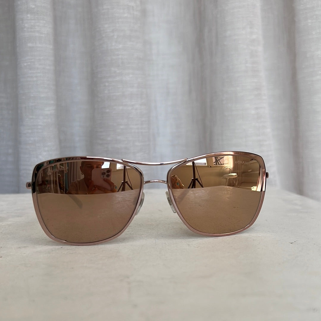 Chanel Gold Mirrored Sunglasses