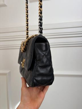Chanel Black Leather Quilted 19 Bag