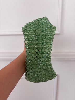 Scanlan Theodore Green Beaded Top Handle Mini Bag