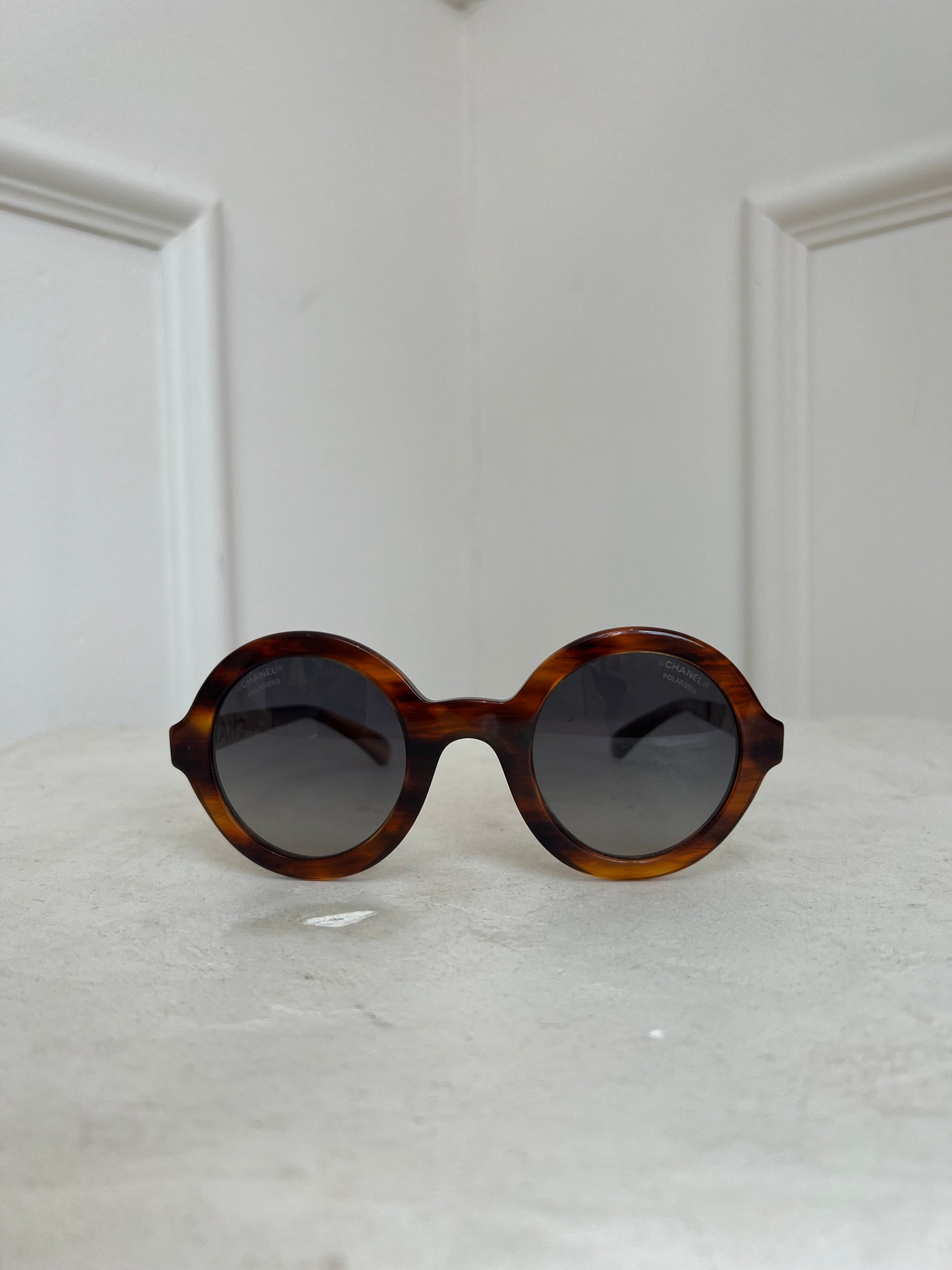 Chanel Round Tortoishell Sunglasses