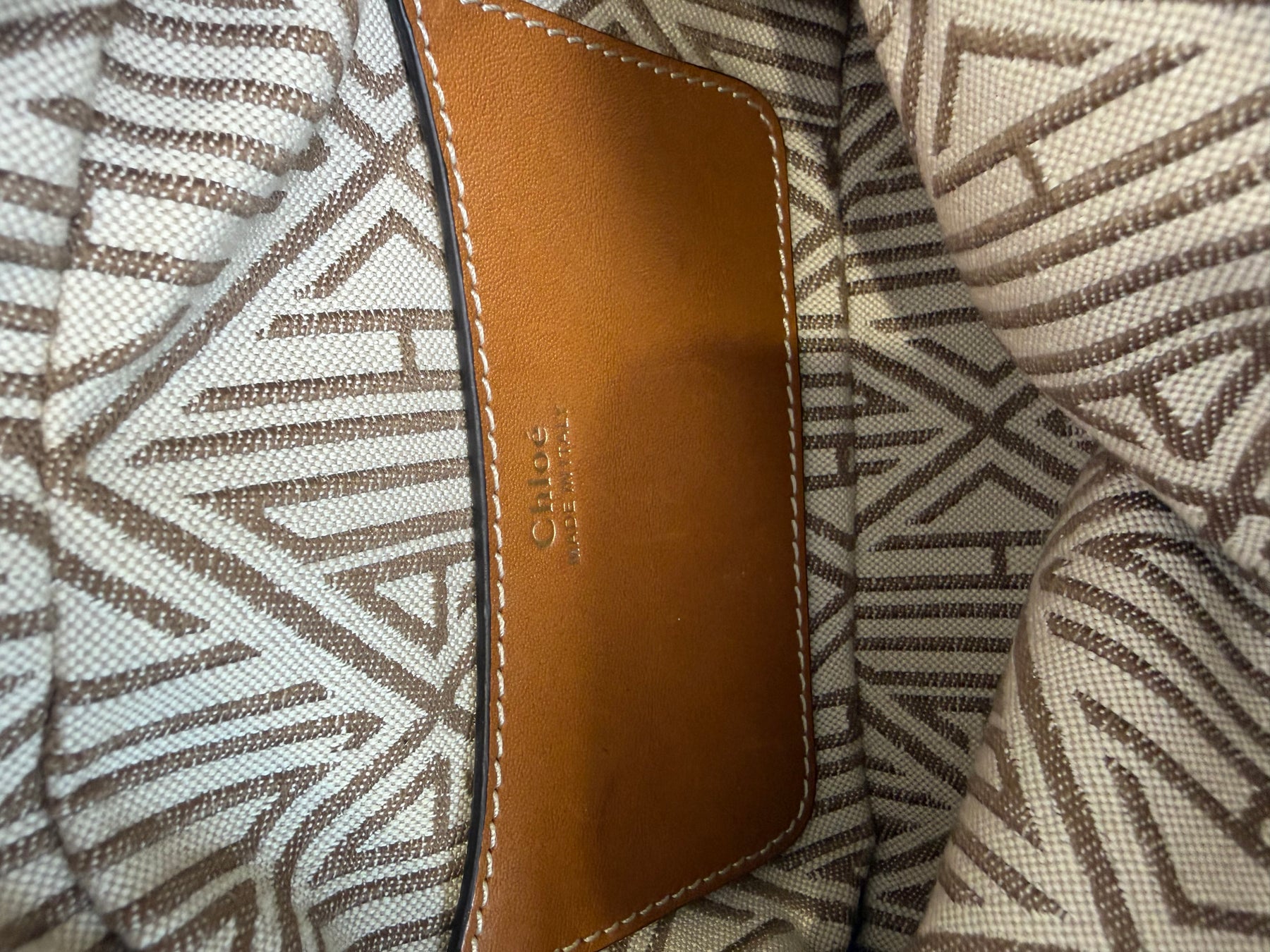 Chloé Tan Leather and Shearing Mini Daria Crossbody Bag