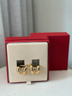 Valentino Garavani Gold Tone Chunky Logo Hoop