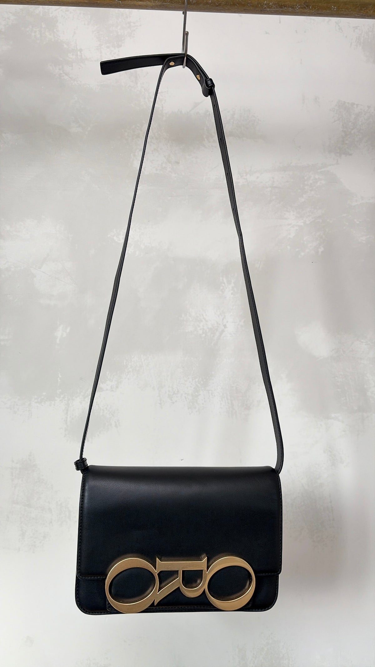 Oroton Black Logo Crossbody Bag