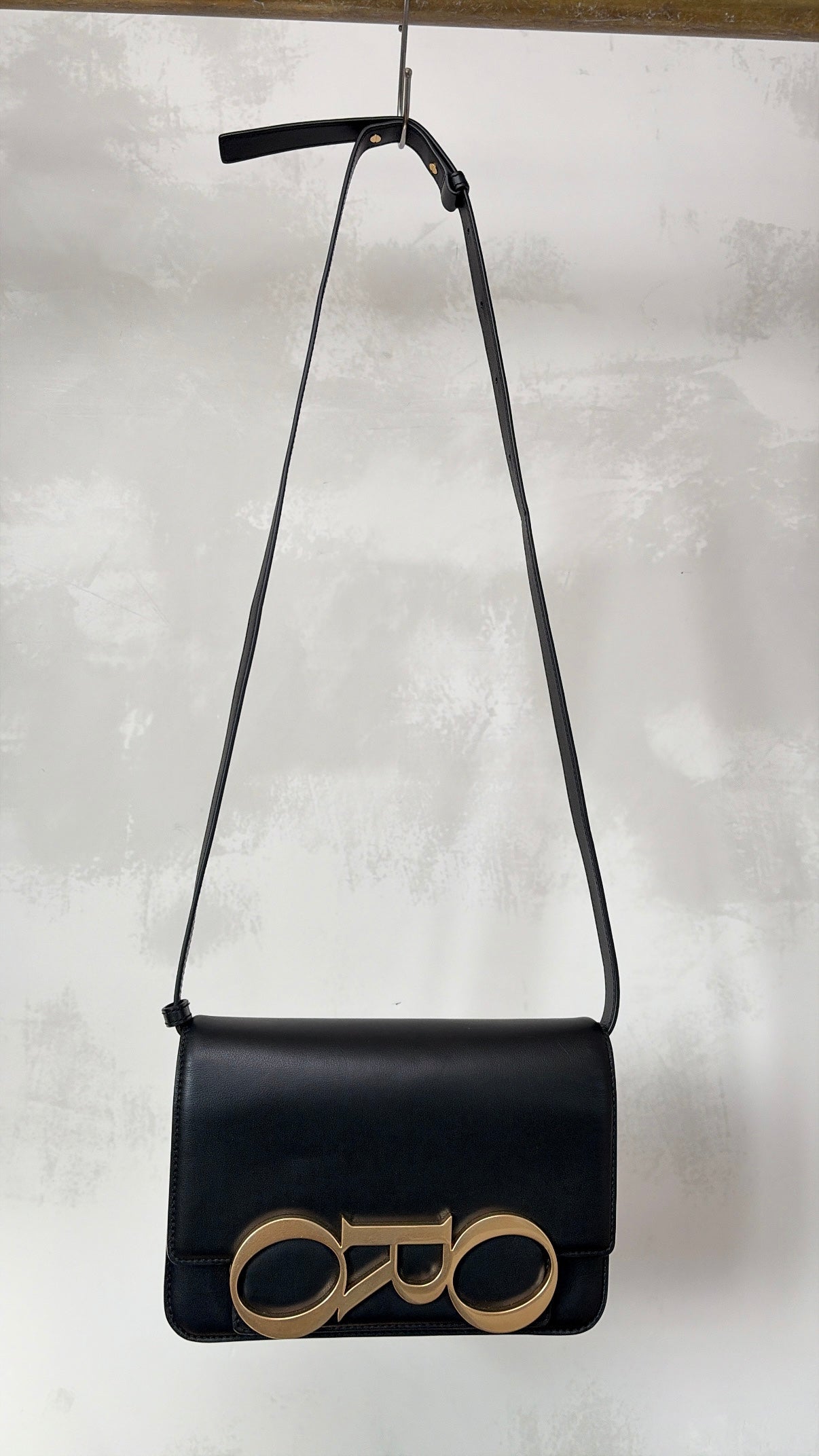 Oroton Black Logo Crossbody Bag