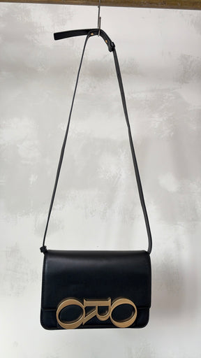 Oroton Black Logo Crossbody Bag