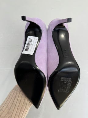 Saint Laurent Lilac Suede Pointed Pump, 40