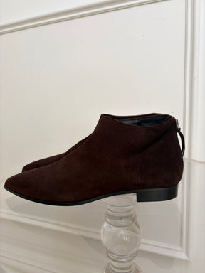 Miu Miu Brown Suede Pointed Ankle Boots, 37