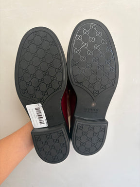 Gucci Burgundy Leather Horsebit Loafer, 38