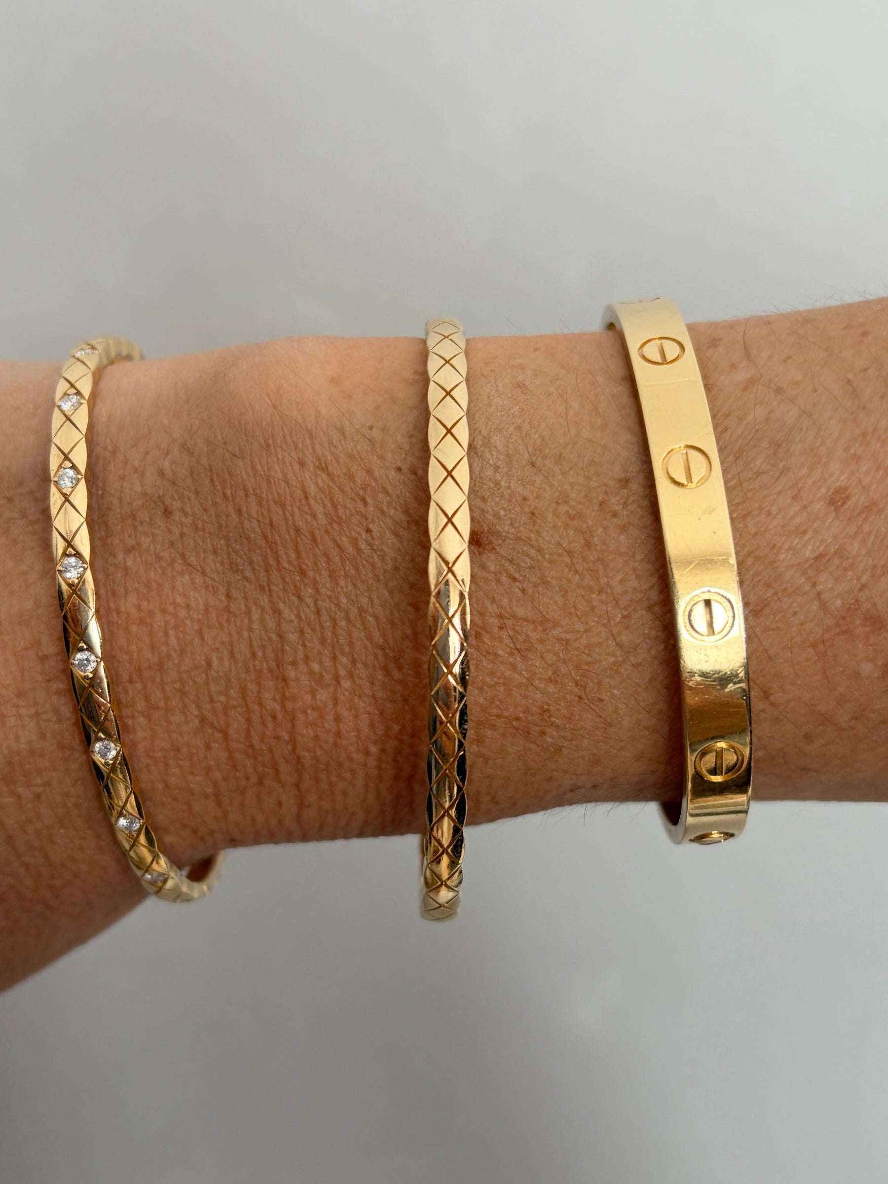 Chanel Coco Crush Quilted Motif, 18K Yellow Gold Bracelet, M