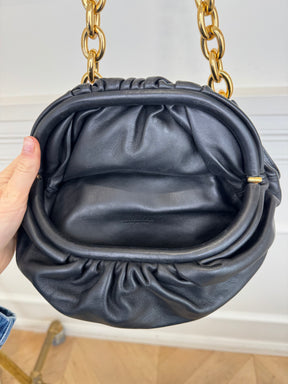 Bottega Veneta Black Leather Pouch Chain Belt Bag