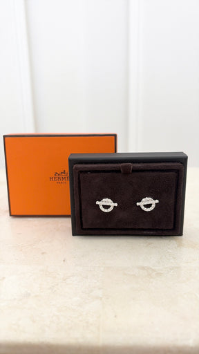 Hermès White Gold and Diamond Finesse earrings