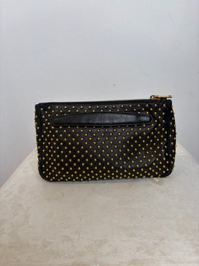 Miu Miu Gold Sudded Clutch Black