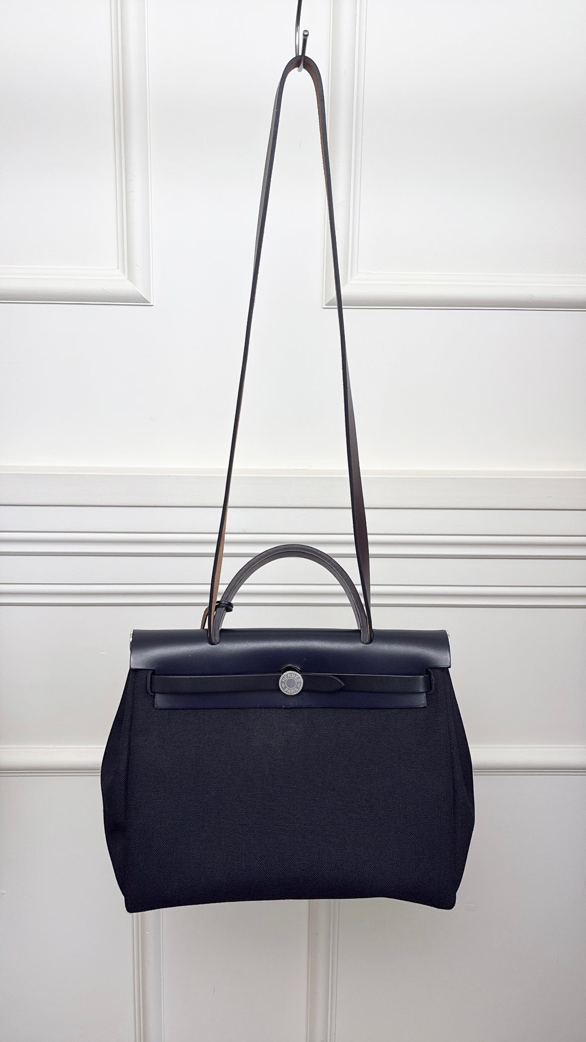 Hermès Herbag 31 Black Navy And Brown