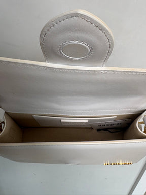 Jacquemus White Leather Bambino Top Handle Crossbody Bag
