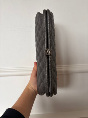 Chanel Pewter Caviar Leather Timeless CC Clutch