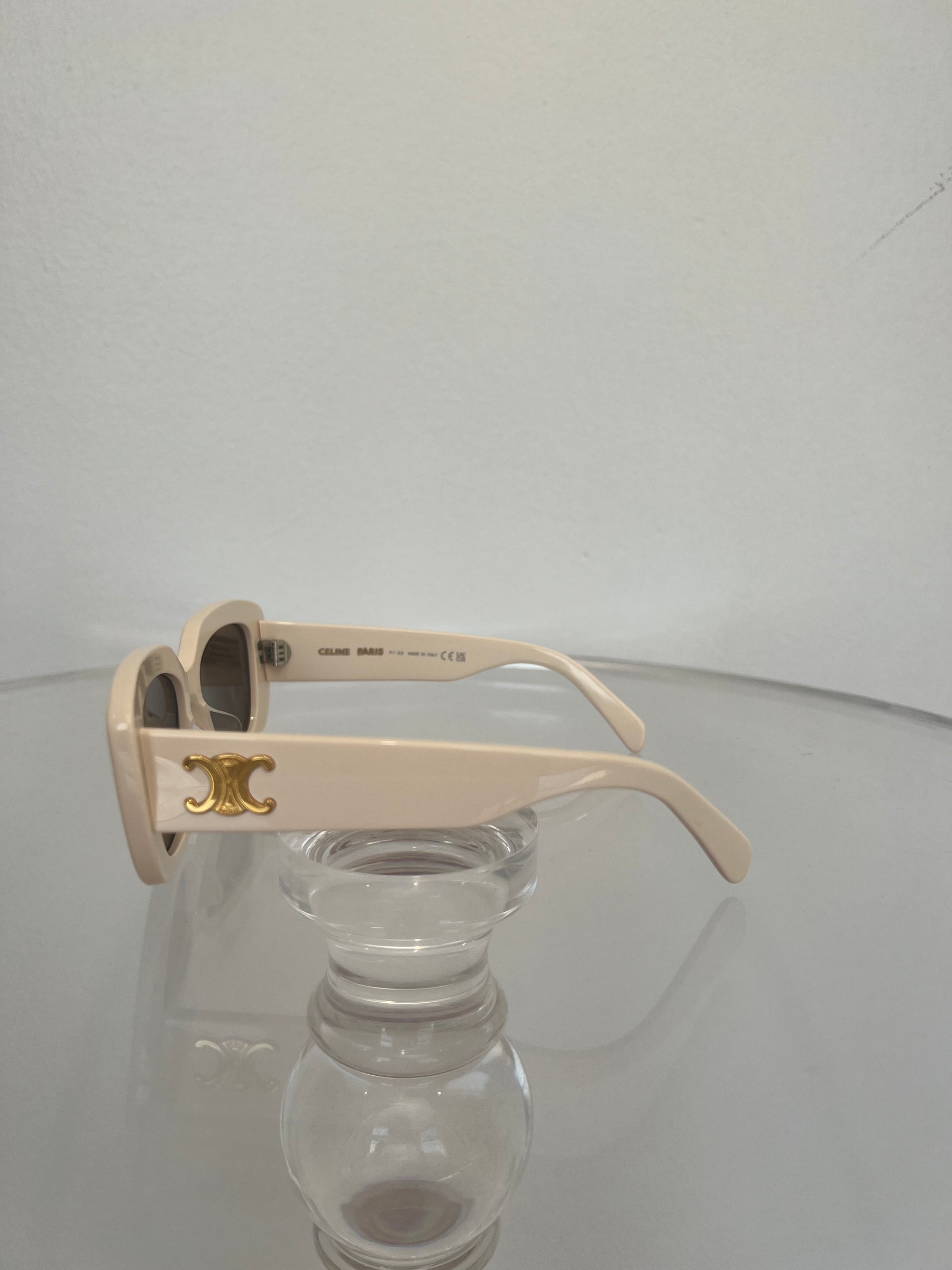 Céline Cream Square Triomphe Sunglasses