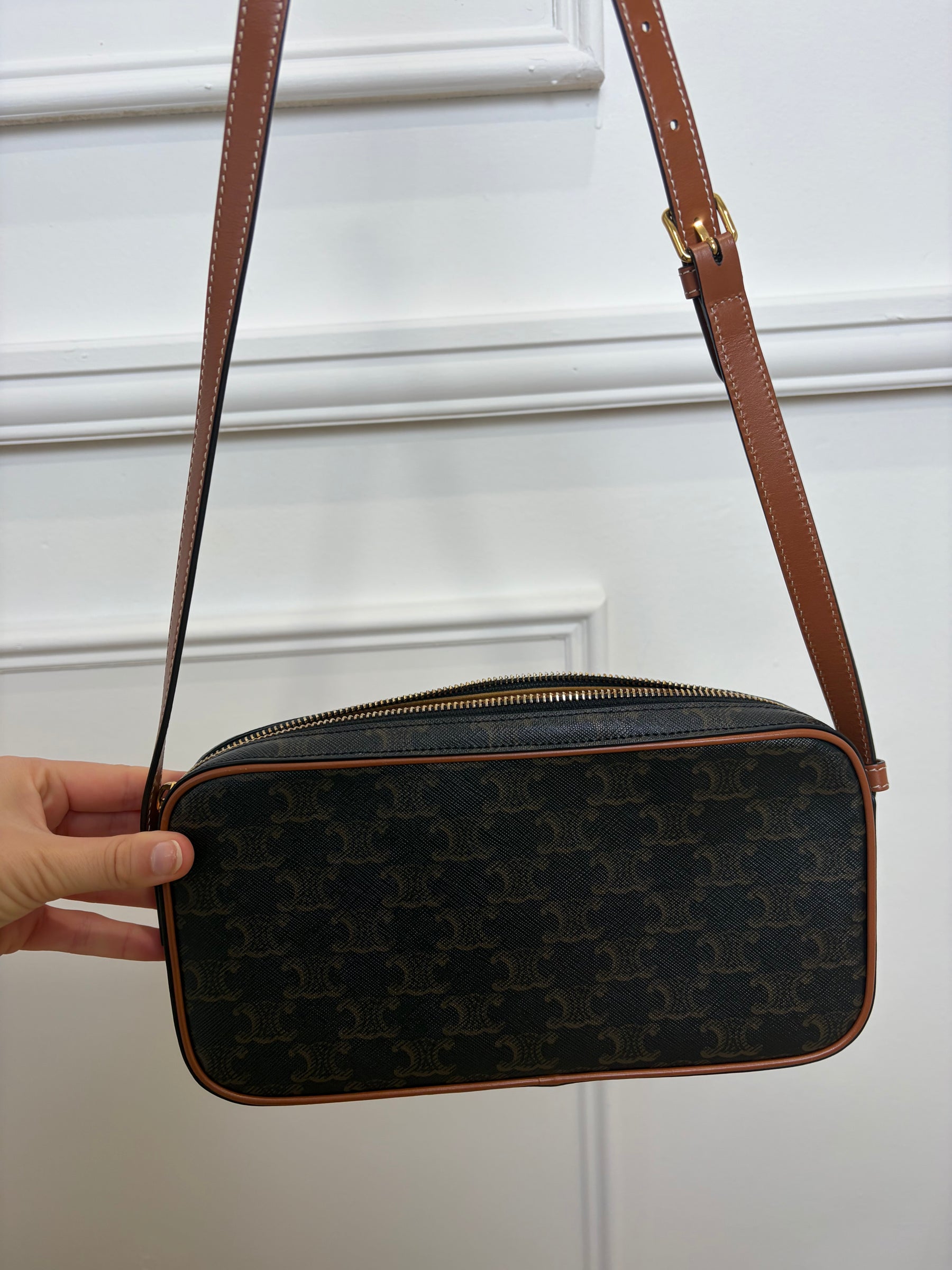 Celine Triomphe Mini Camera Canas Shoulder Bag