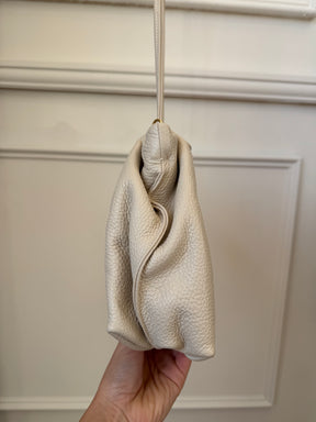 A-ESQUE Stone Leather Ruched Crossbody Pouch