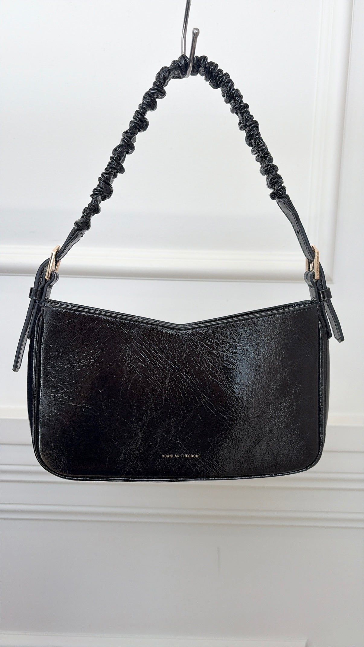 Scanlan Theodore Black Patent Leather Shoulder Bag
