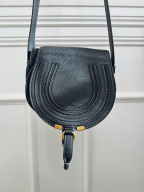 Chloé Black Grained Leather Marcie Bag Small