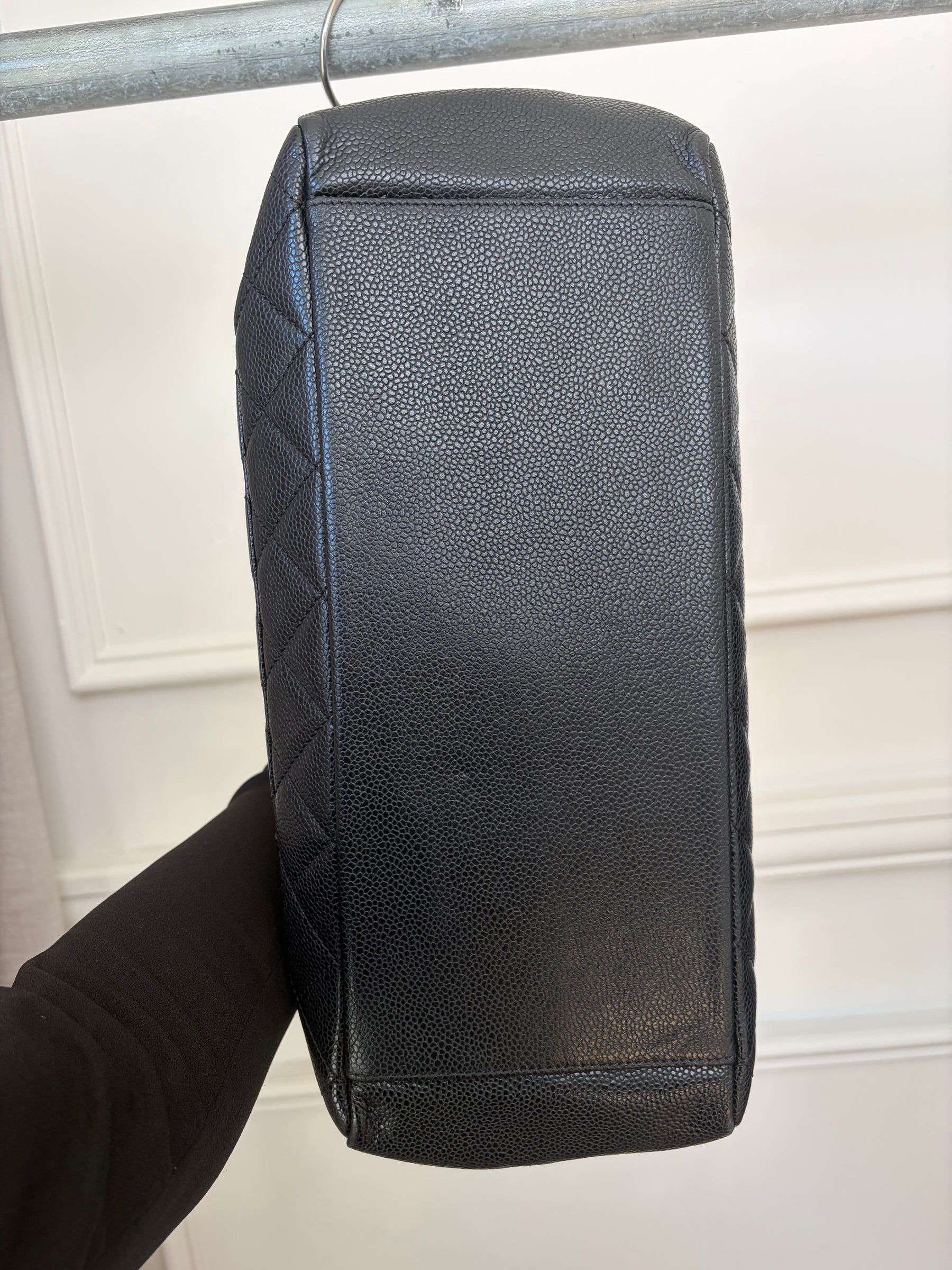 Chanel Black Caviar Leather Grand Shopping Tote
