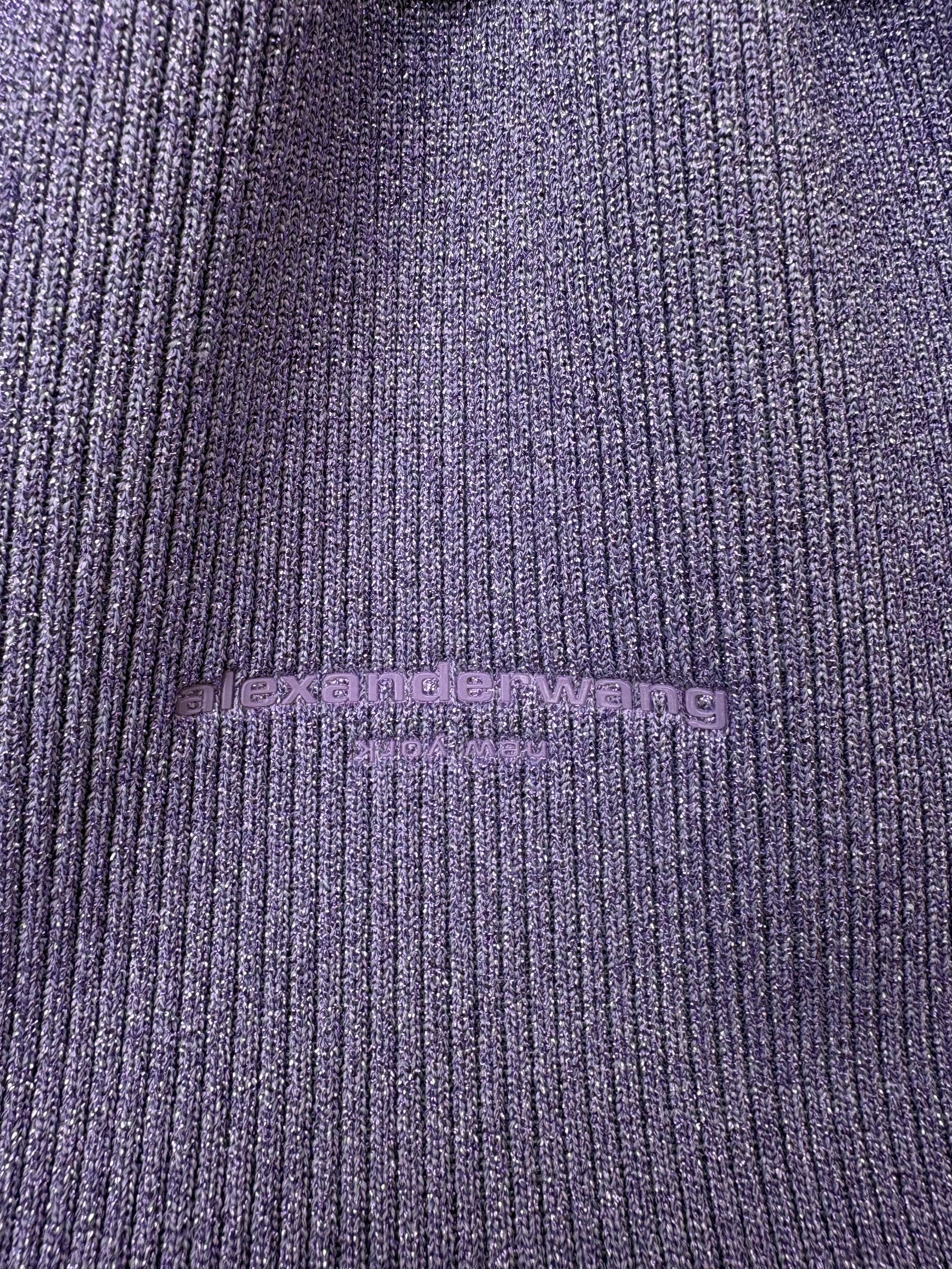 Alexander Wang Lilac Lurex Ribbed Top Handle Bag