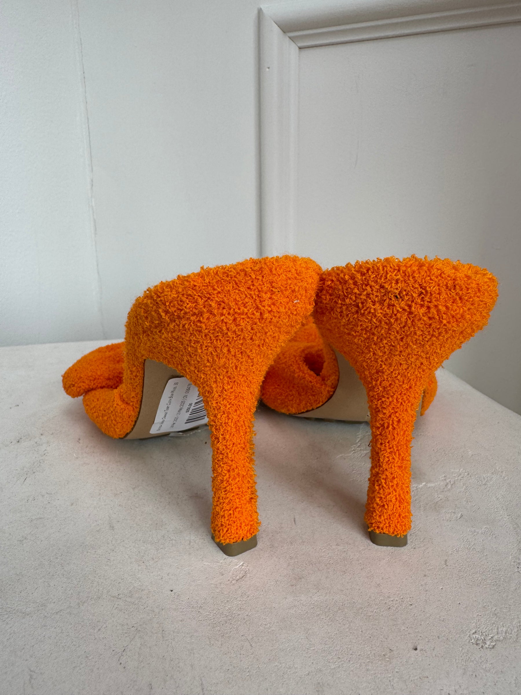 Bottega Veneta Orange Terry Cloth Bow Mules, 38
