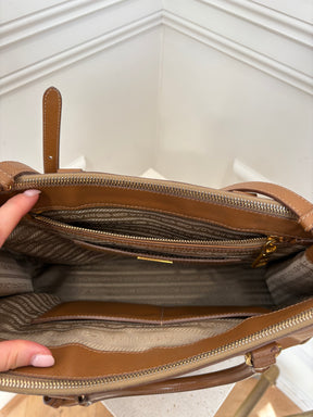 Prada Tan Saffiano Leather Galleria Tote