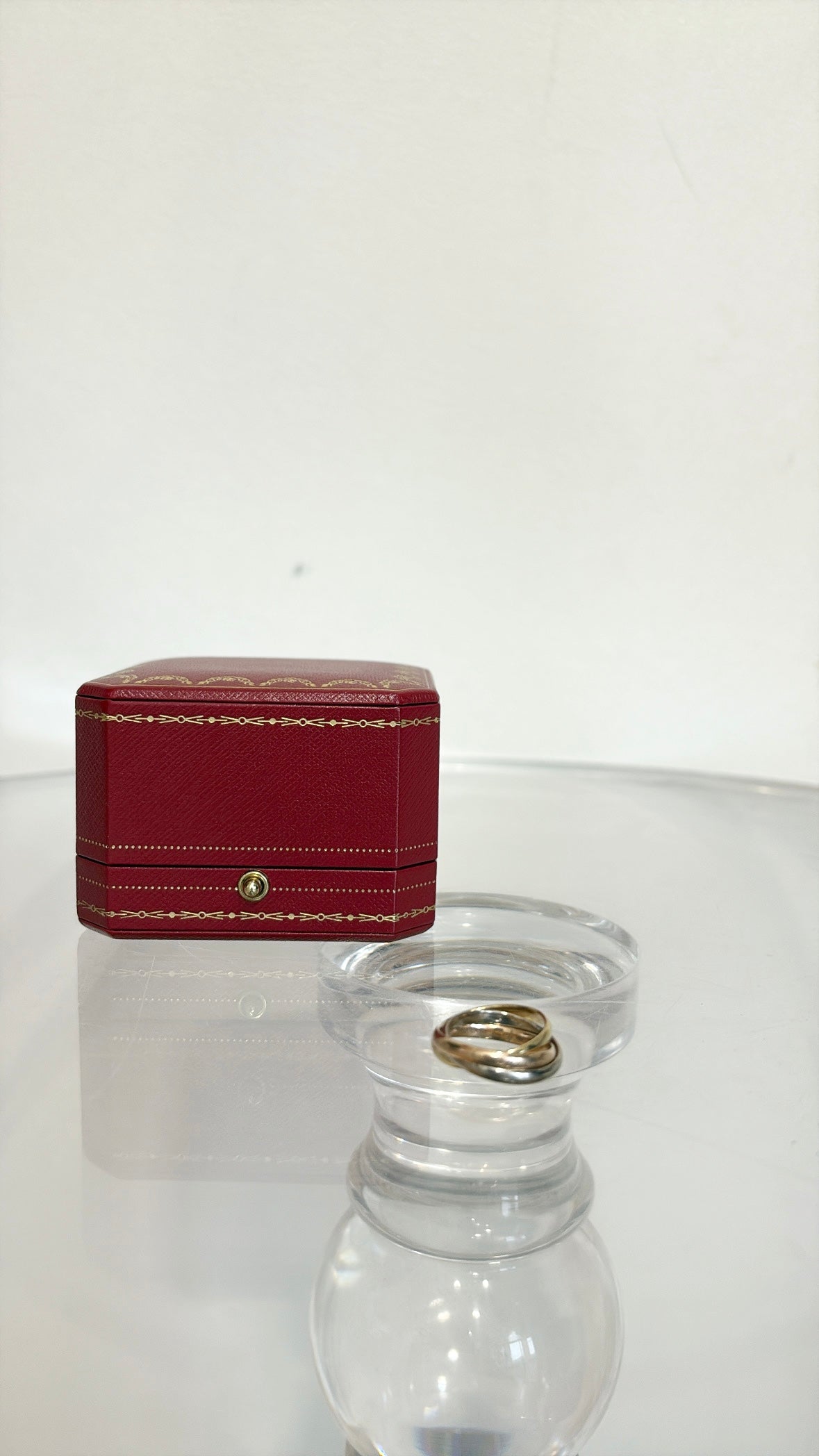 Cartier White Yellow and Rose Trinity Ring, 50