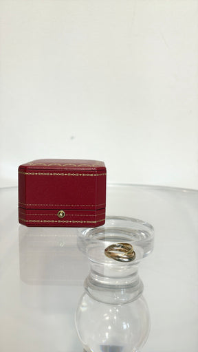 Cartier White Yellow and Rose Trinity Ring, 50