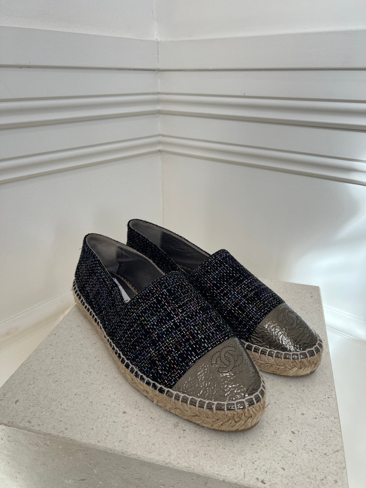 Chanel Tweed Espadrilles Multi Colour, 42 Narrow Fit