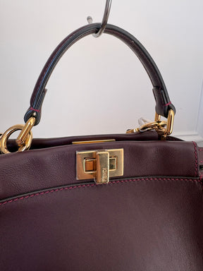 Fendi Peekaboo Mini Bag In Burgundy