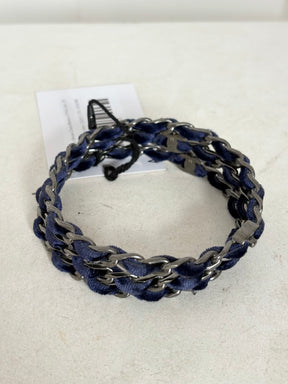 Chanel Velvet Woven Chain Bangle 3 Piece Set, M