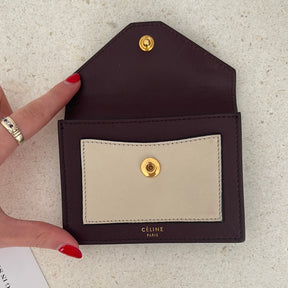 Céline Python Envelope Purse in Maroon and Navy
