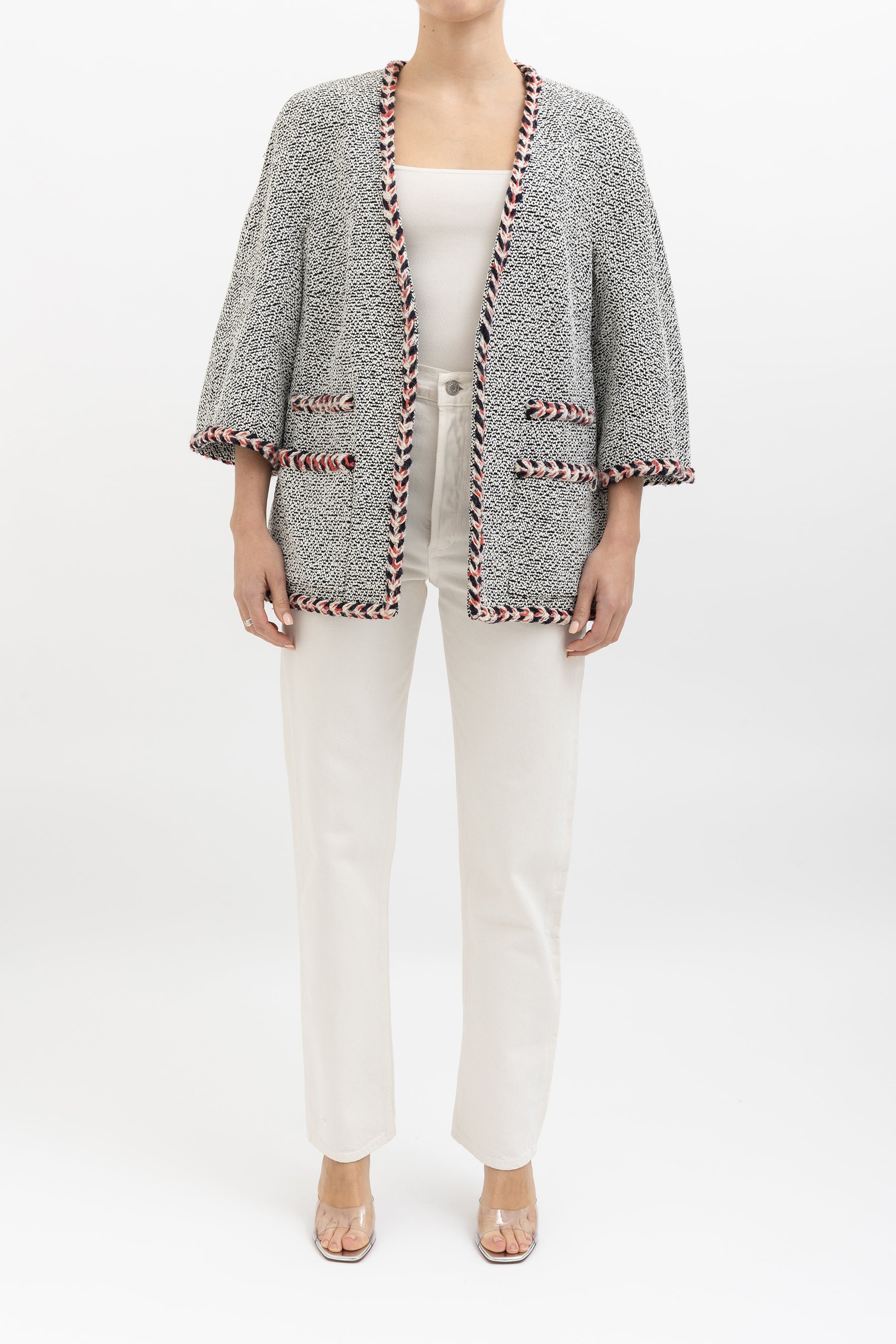 Bouclé Jacket Braid Trim