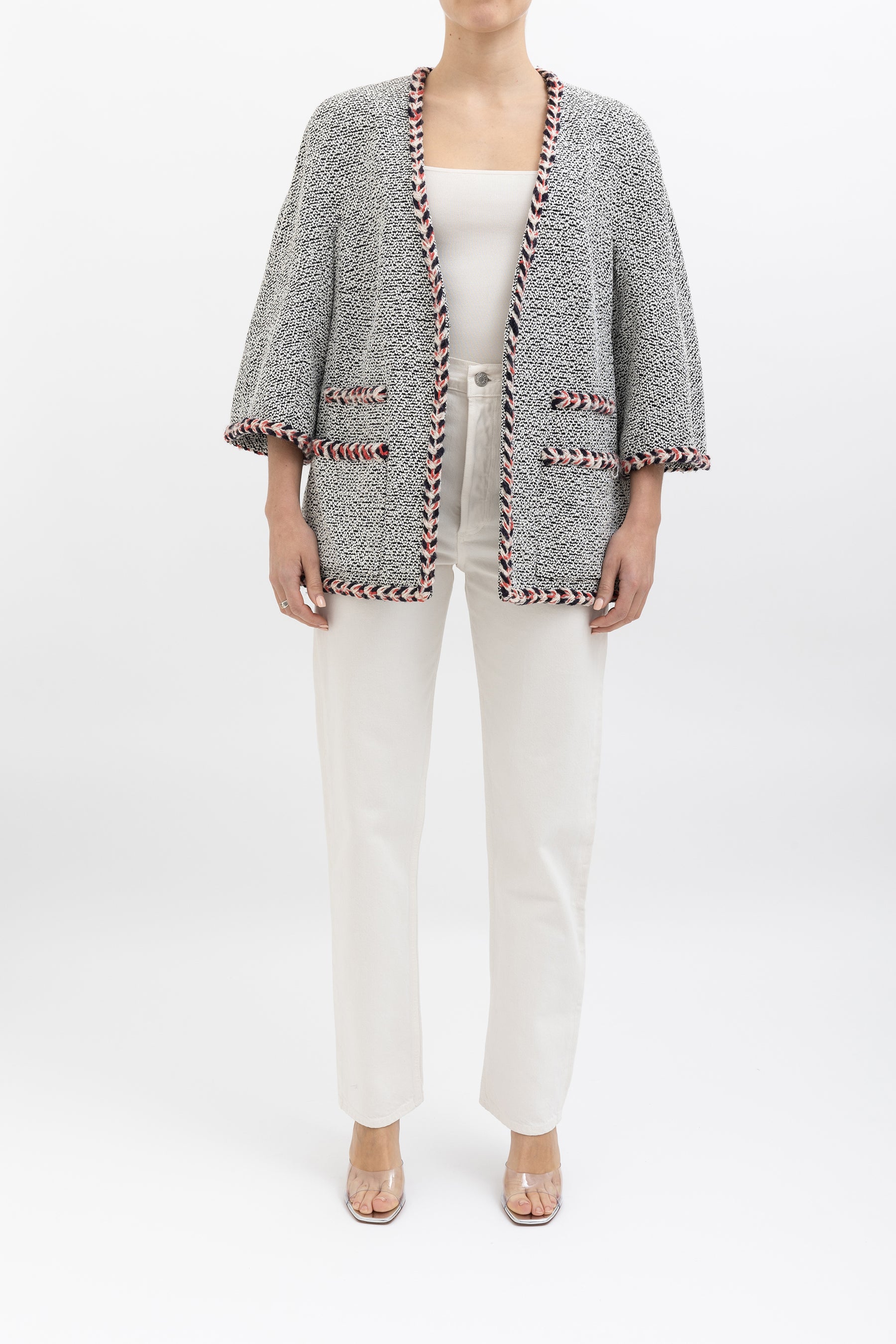 Bouclé Jacket Braid Trim