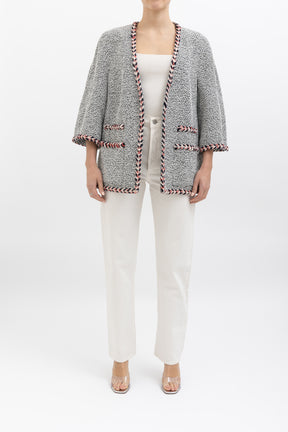 Bouclé Jacket Braid Trim